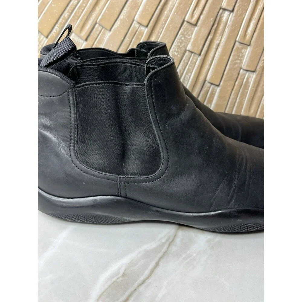 Vtg Prada Men Sport Chelsea Boots 0828 Gore Black Leather Sz Uk 7.5 Us 8.5 Shoes